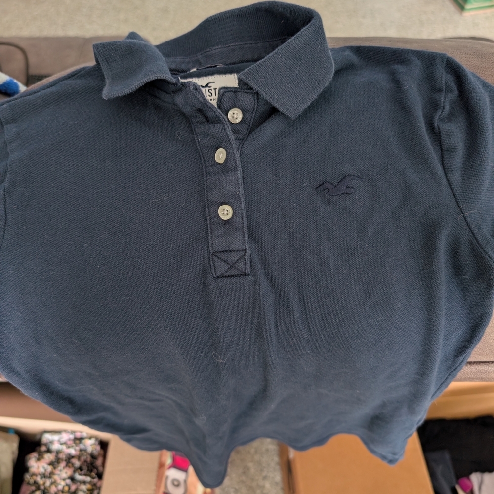 Hollister Navy Blue Polo Shirt